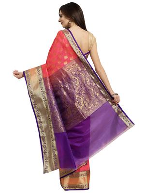 conversational woven saree with blouse - 16380872 - Standard Image - 2
