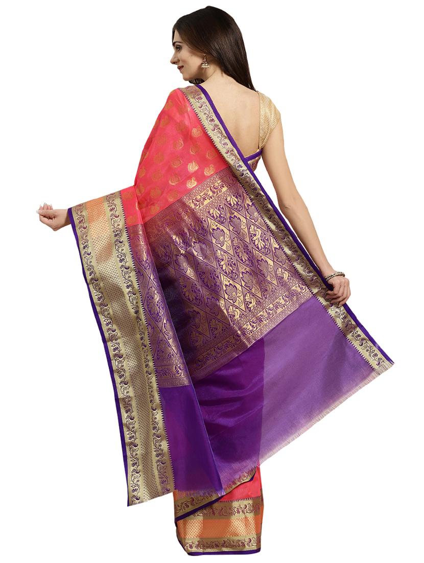 conversational woven saree with blouse - 16380872 - Zoom Image - 2