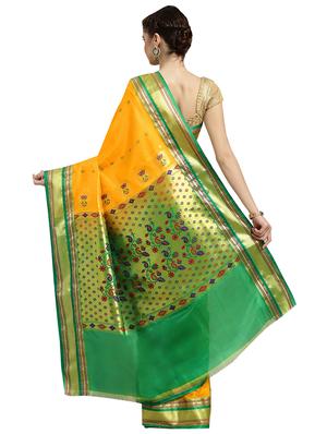 solid woven saree with blouse - 16380877 - Standard Image - 2