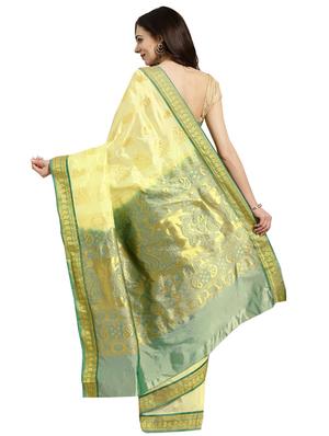 bordered woven saree with blouse - 16380878 - Standard Image - 2