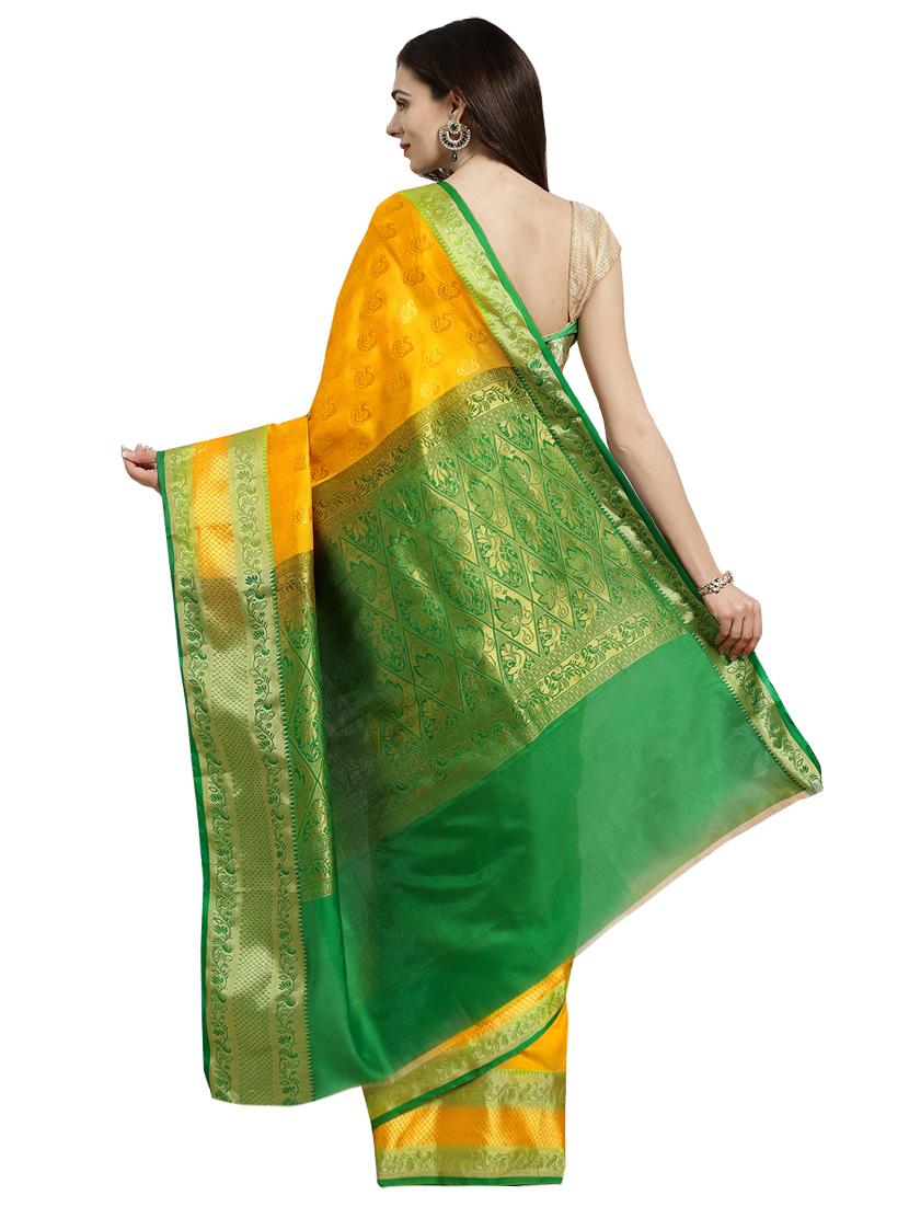 bordered woven saree with blouse - 16380880 - Zoom Image - 2