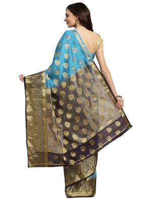 paisley woven saree with blouse - 16380882 - Standard Image - 2