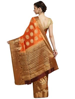 floral woven saree with blouse - 16380883 - Standard Image - 2
