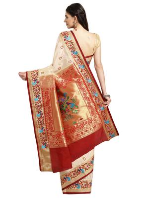 paisley woven saree with blouse - 16380885 - Standard Image - 2