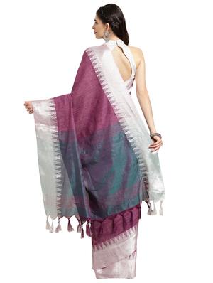 solid plain saree with blouse - 16380887 - Standard Image - 2