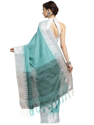 solid plain saree with blouse - 16380888 - Standard Image - 2