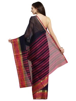 solid woven saree with blouse - 16380893 - Standard Image - 2