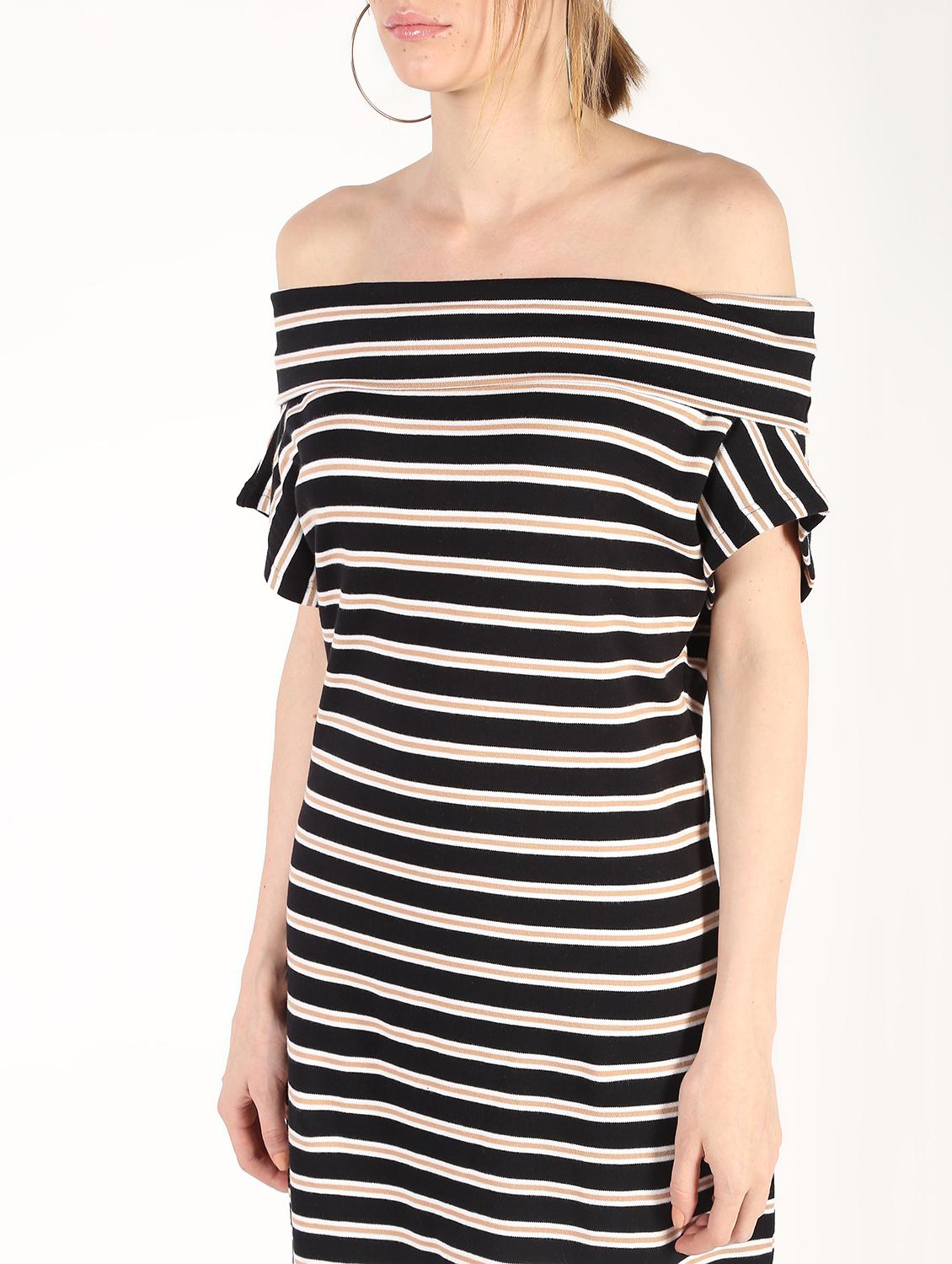 off shoulder striped sheath dress - 16381172 - Zoom Image - 5