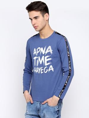light blue cotton chest print tshirt - 16381210 - Standard Image - 2