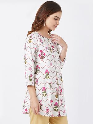 floral straight kurti - 16381922 - Standard Image - 2