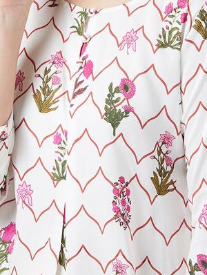 floral straight kurti - 16381922 - Standard Image - 5