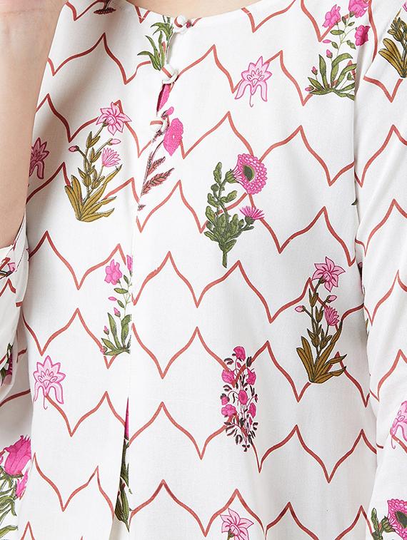 floral straight kurti - 16381922 - Zoom Image - 5