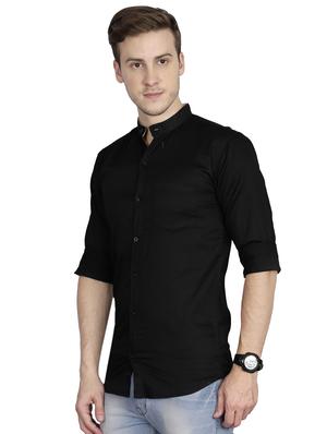 black cotton casual shirt - 16382350 - Standard Image - 2
