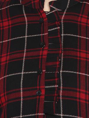 button detail checkered top - 16382703 - Standard Image - 5