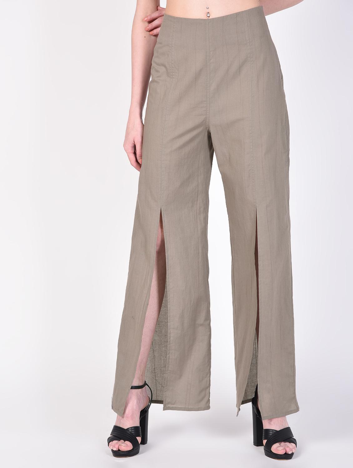 high rise slit detail trouser - 16383609 - Zoom Image - 2
