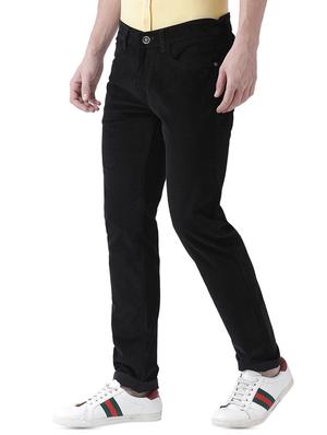 black solid corduroy casual trouser - 16383866 - Standard Image - 2