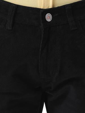 black solid corduroy casual trouser - 16383866 - Standard Image - 5