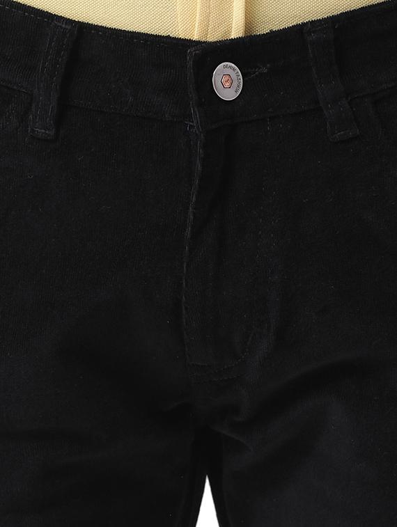 black solid corduroy casual trouser - 16383866 - Zoom Image - 5
