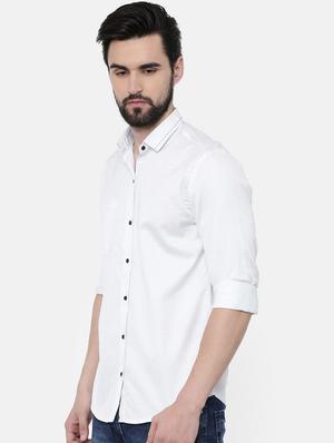 white solid casual shirt - 16385038 - Standard Image - 2