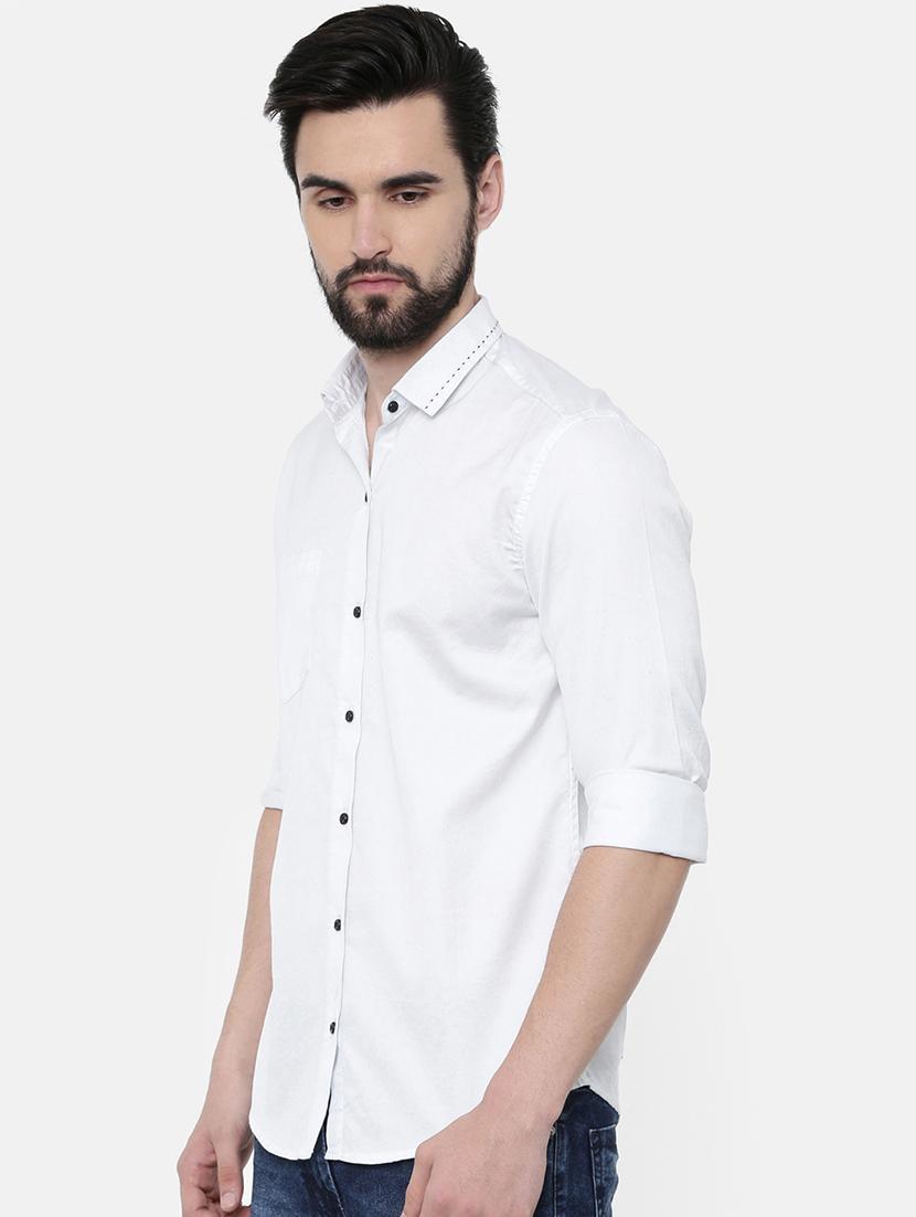 white solid casual shirt - 16385038 - Zoom Image - 2