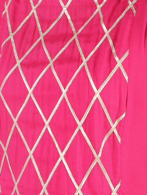 gota lace asymmetric kurta - 16385307 - Standard Image - 5