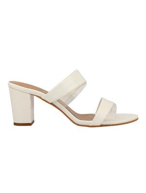 white slip on sandals - 16385517 - Standard Image - 2