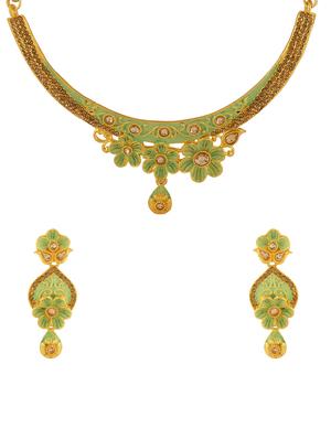 green metal other necklace - 16386911 - Standard Image - 5