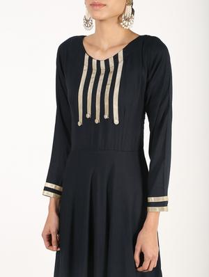 gota lace flared kurta - 16386957 - Standard Image - 5