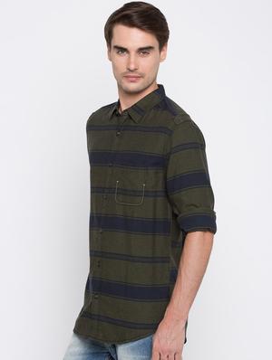green striped casual shirt - 16388627 - Standard Image - 2