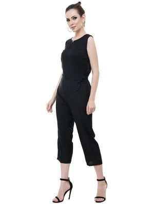 keyhole neck tie knot jumpsuit - 16388773 - Standard Image - 2