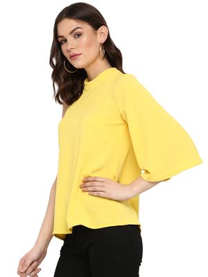 single shoulder bell sleeved top - 16389110 - Standard Image - 2