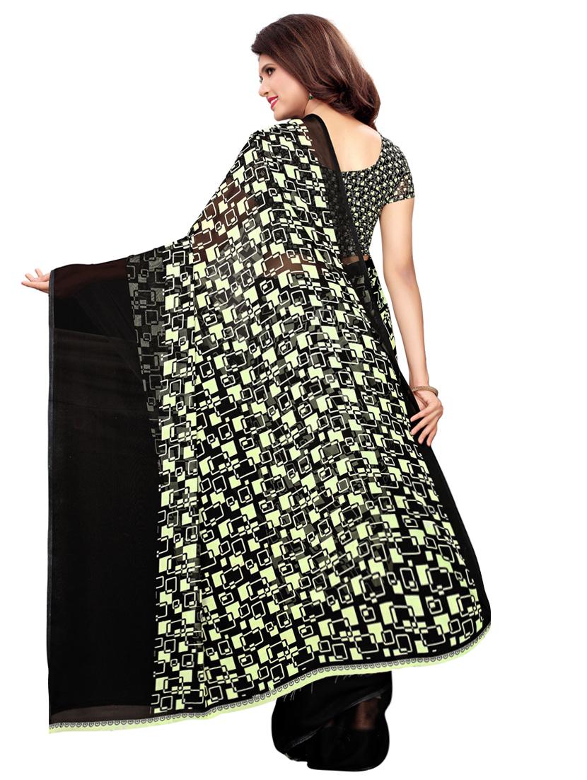 geometrical printed saree with blouse - 16389293 - Zoom Image - 2