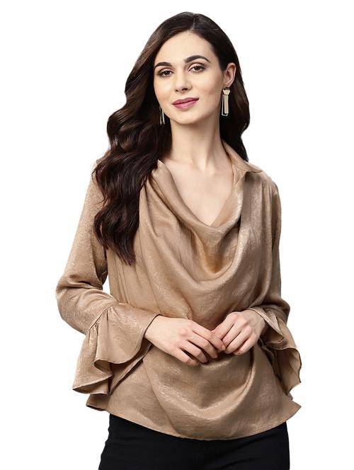 cowl neck flute sleeved top - 16389702 - Standard Image - 1