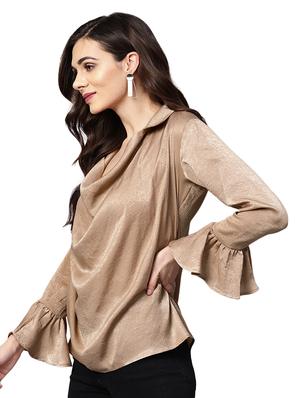 cowl neck flute sleeved top - 16389702 - Standard Image - 2