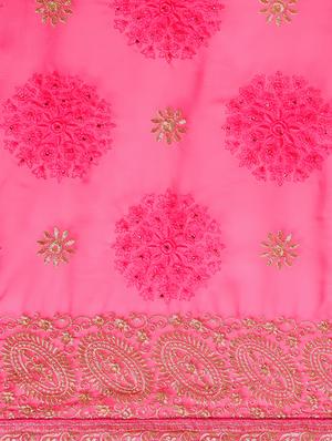 bordered embroidered saree with blouse - 16389932 - Standard Image - 5