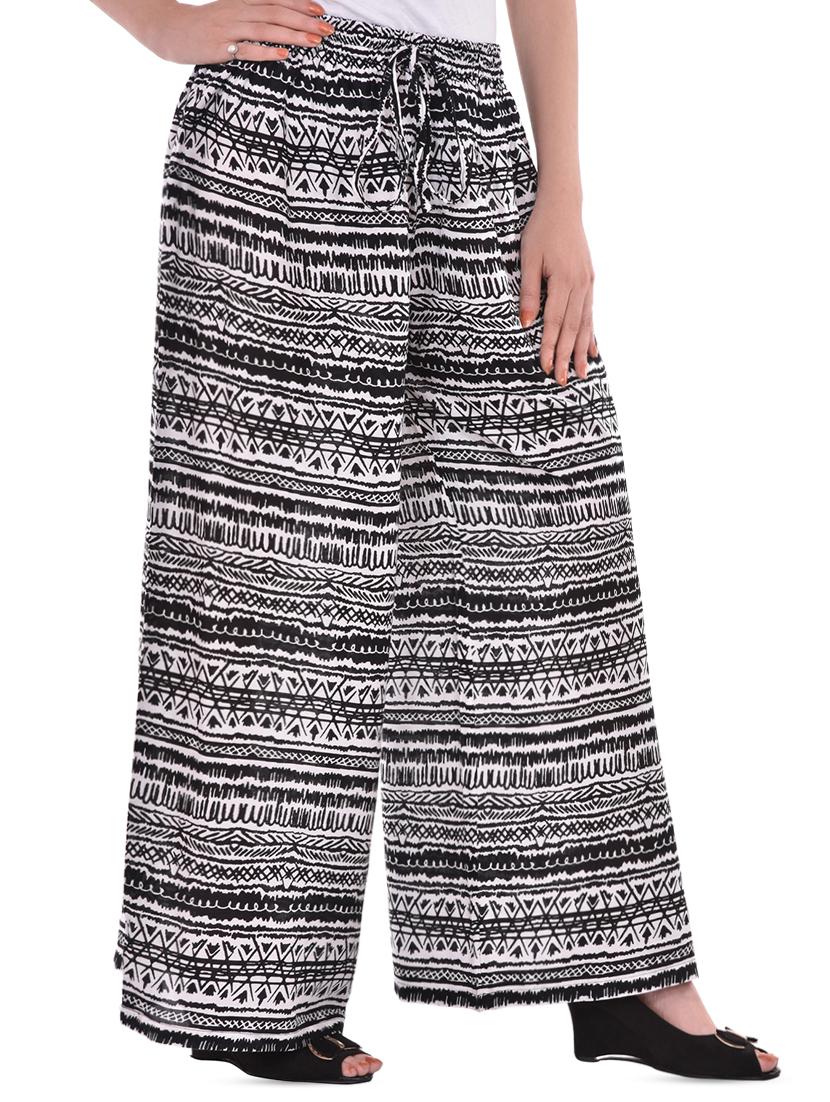 drawstring abstract printed palazzo - 16390130 - Zoom Image - 2