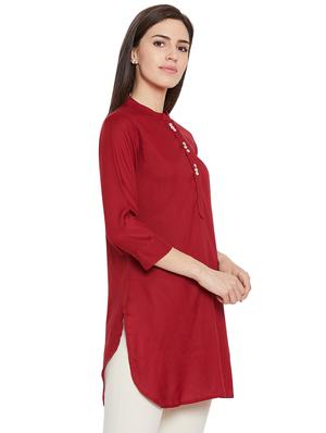 solid straight kurti - 16391868 - Standard Image - 2