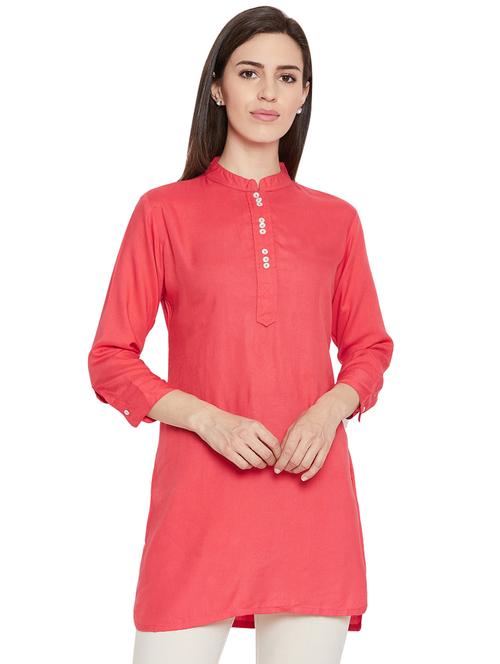 solid straight kurti - 16391877 - Standard Image - 1