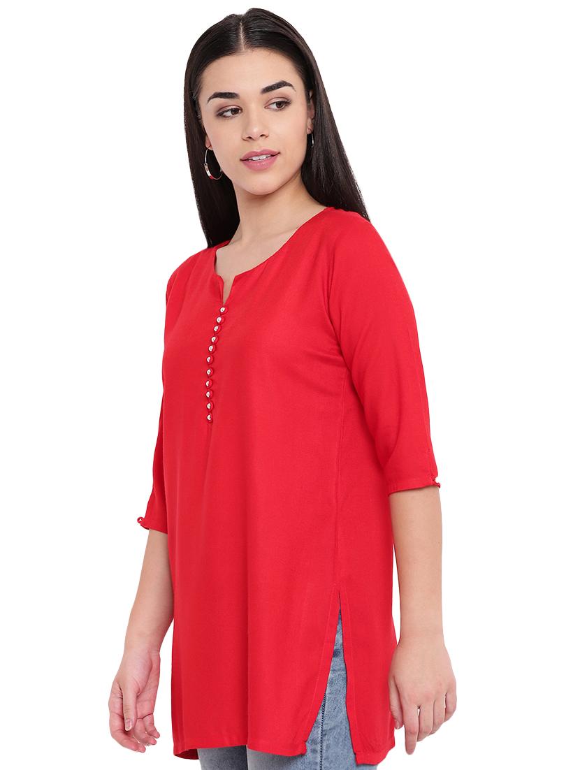 solid straight kurti - 16391882 - Zoom Image - 2