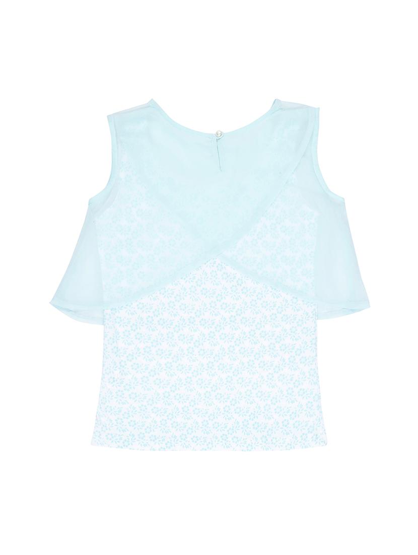crop top with floral printed knit inner - 16391950 - Zoom Image - 2