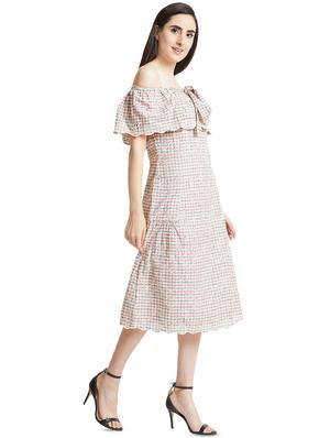 off shoulder schifli a-line dress - 16394282 - Standard Image - 2