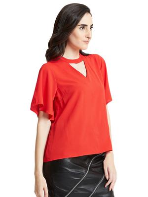choker neck bell sleeved top - 16394309 - Standard Image - 2