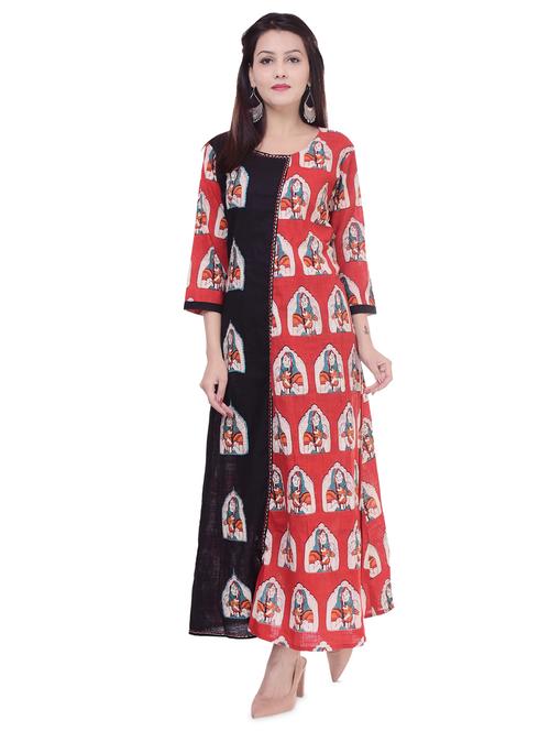 conversational print a-line gown - 16394774 - Standard Image - 1