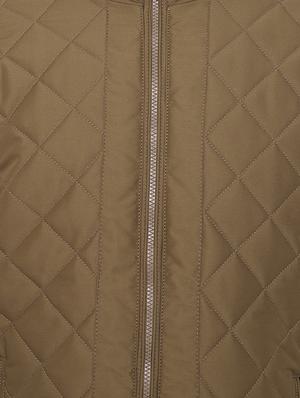 brown solid quilted jacket - 16396876 - Standard Image - 5