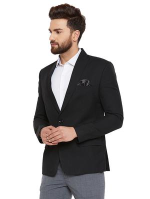 black solid single breasted formal blazer - 16396890 - Standard Image - 2