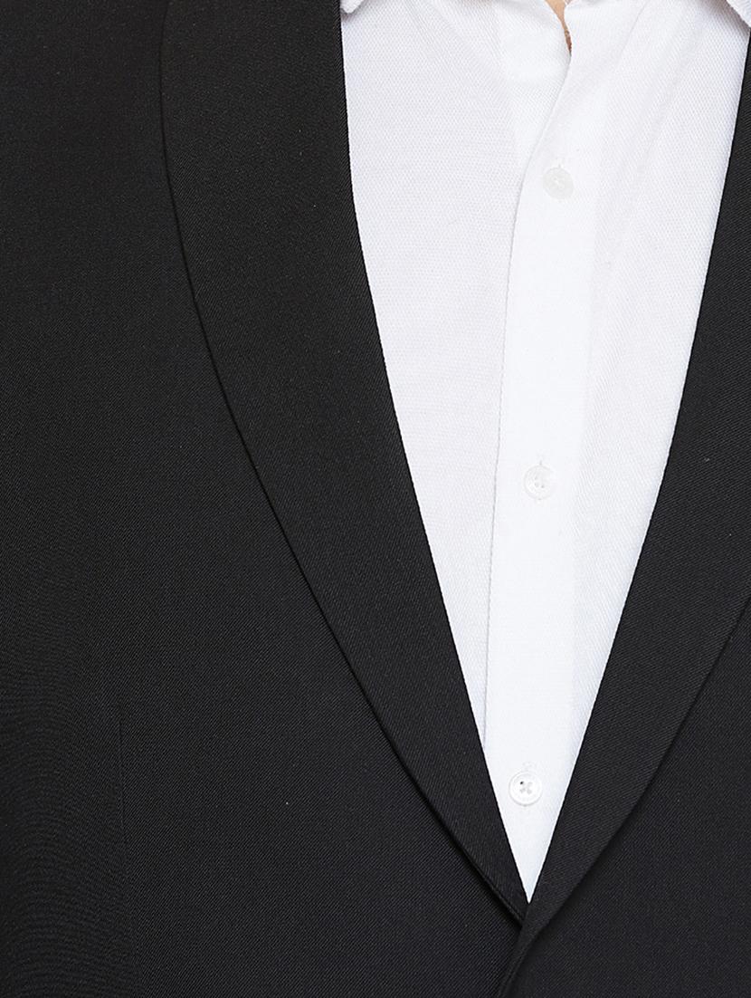 black solid single breasted formal blazer - 16396890 - Zoom Image - 5