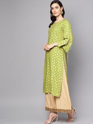 block print straight kurta - 16399456 - Standard Image - 2