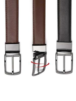 black-brown reversible leatherette belt - 16399963 - Standard Image - 5
