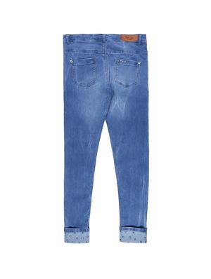 turn-up hems with stones embellishment jeans - 16400418 - Standard Image - 2