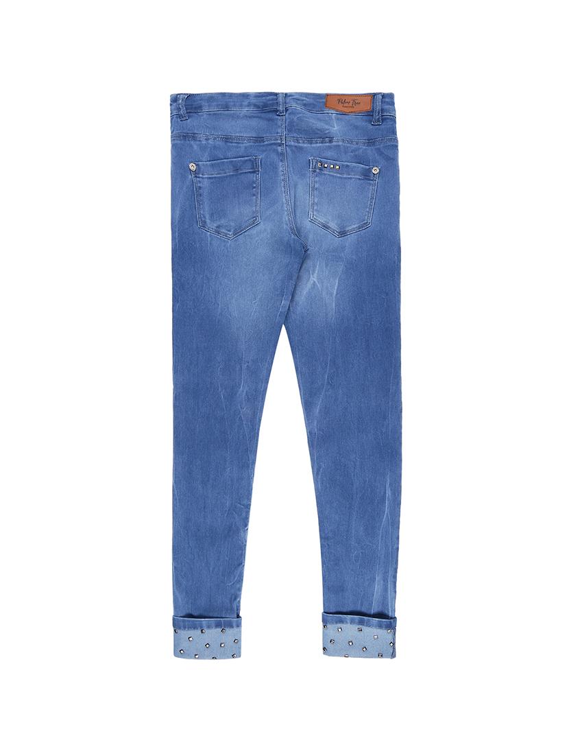 turn-up hems with stones embellishment jeans - 16400418 - Zoom Image - 2